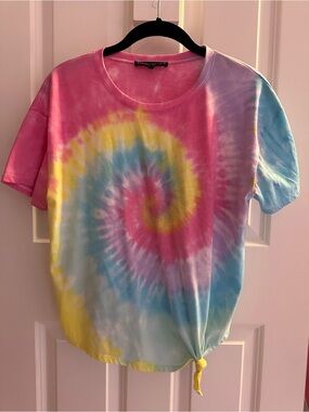 Generation Love Tie-Dye Short Sleeve Tee — Pink, Blue & Yellow